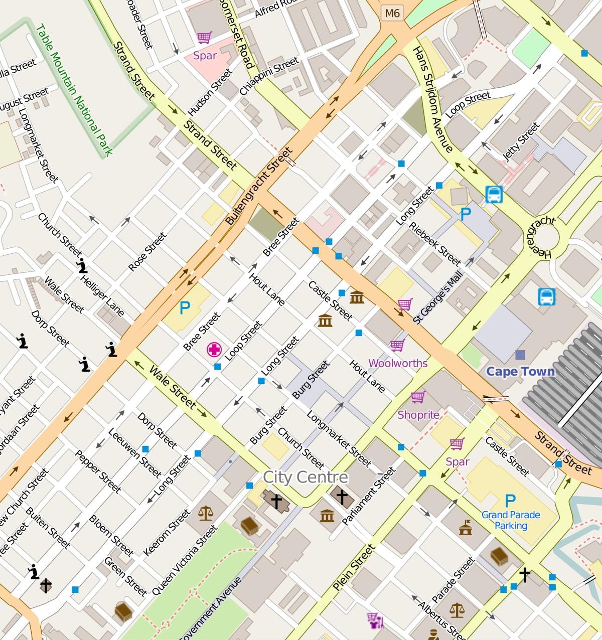 ielu karte Cape Town city centre