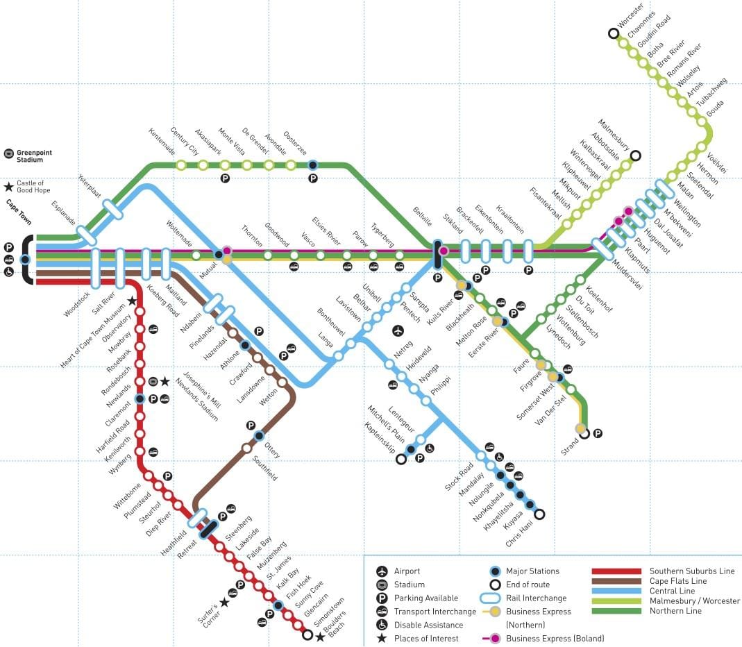 Cape Town stacija map