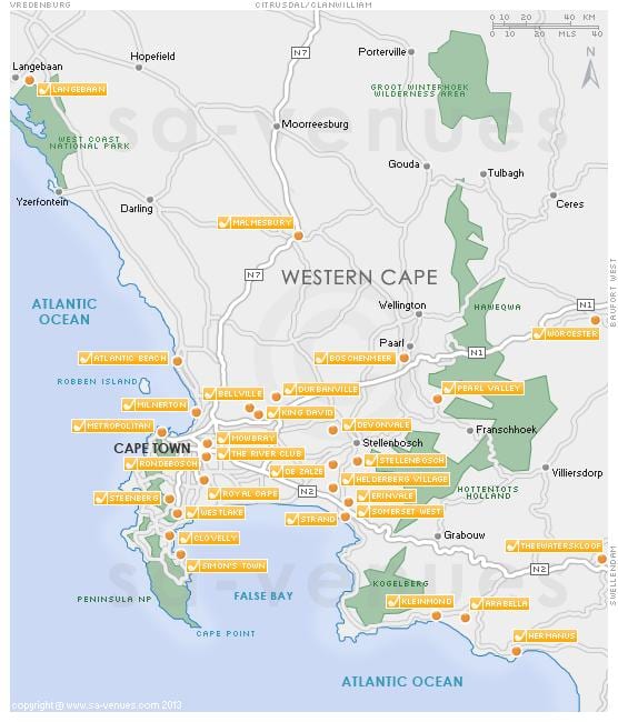 kartes Cape Town golfa kursi