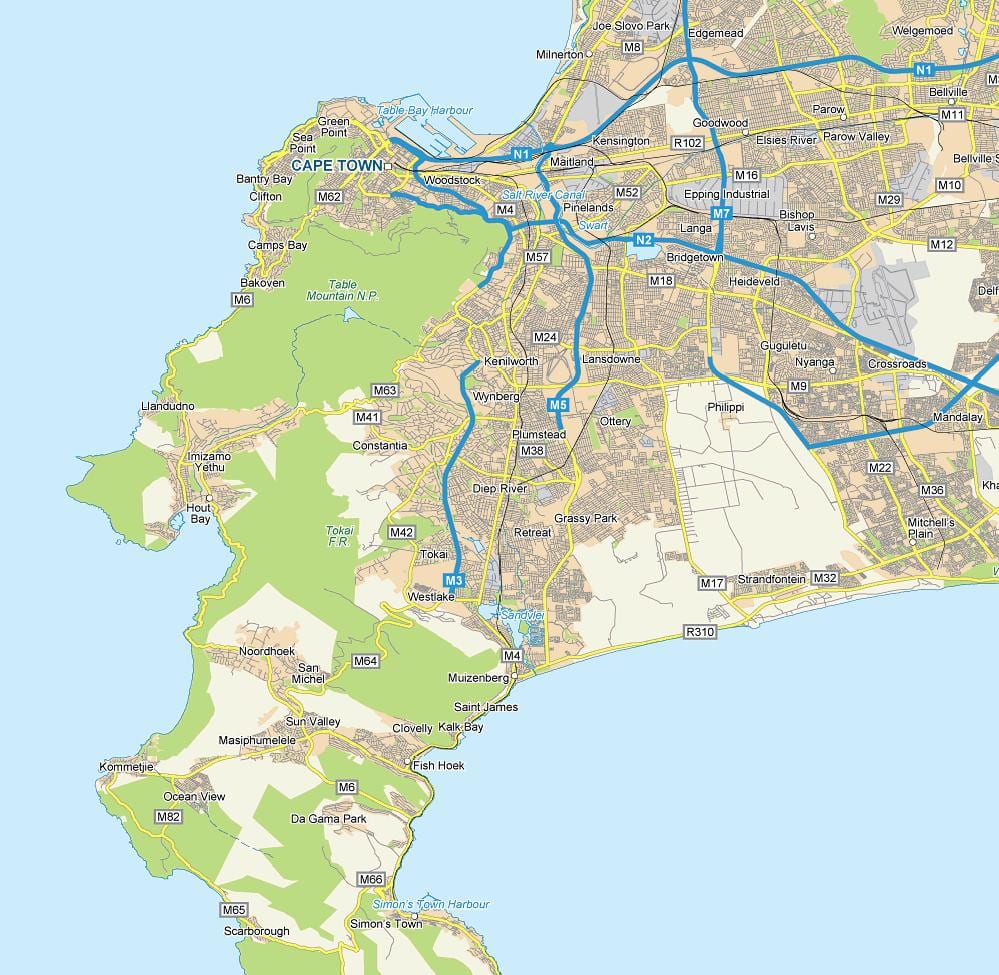 karte diep upes Cape Town