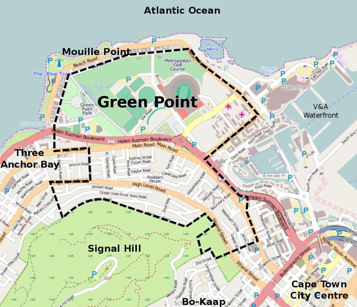 green point Cape Town karte