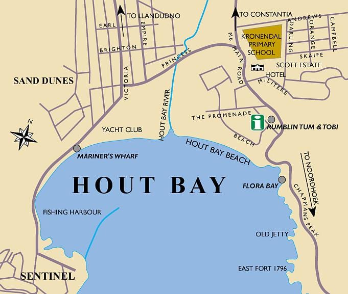 karte hout bay karte, Cape Town