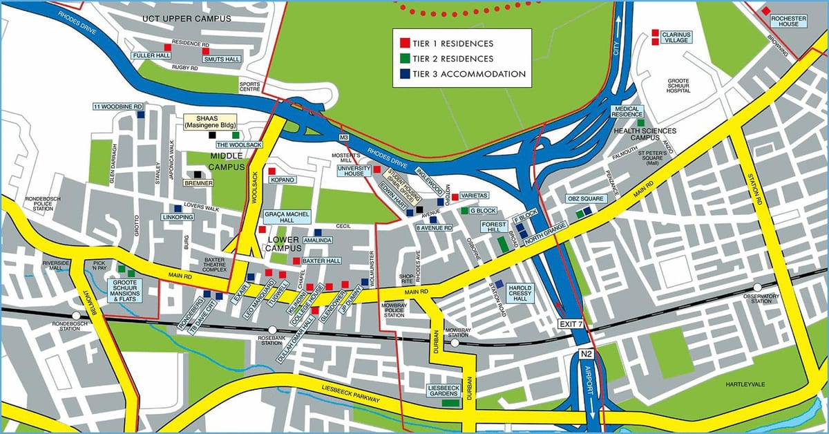 karte keiptaunas universitātes