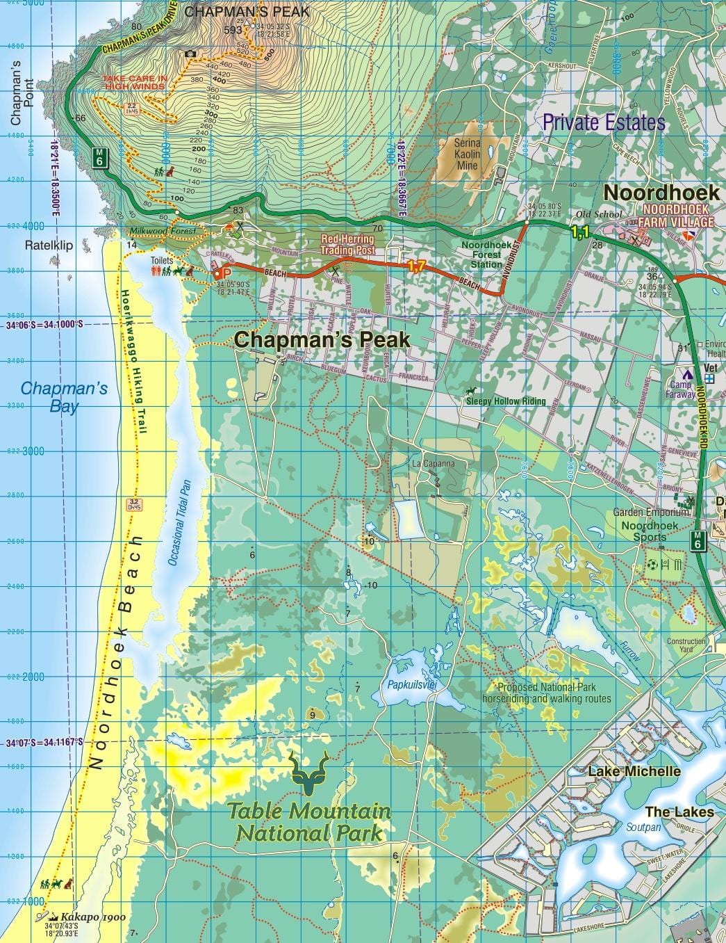 karte noordhoek Cape Town
