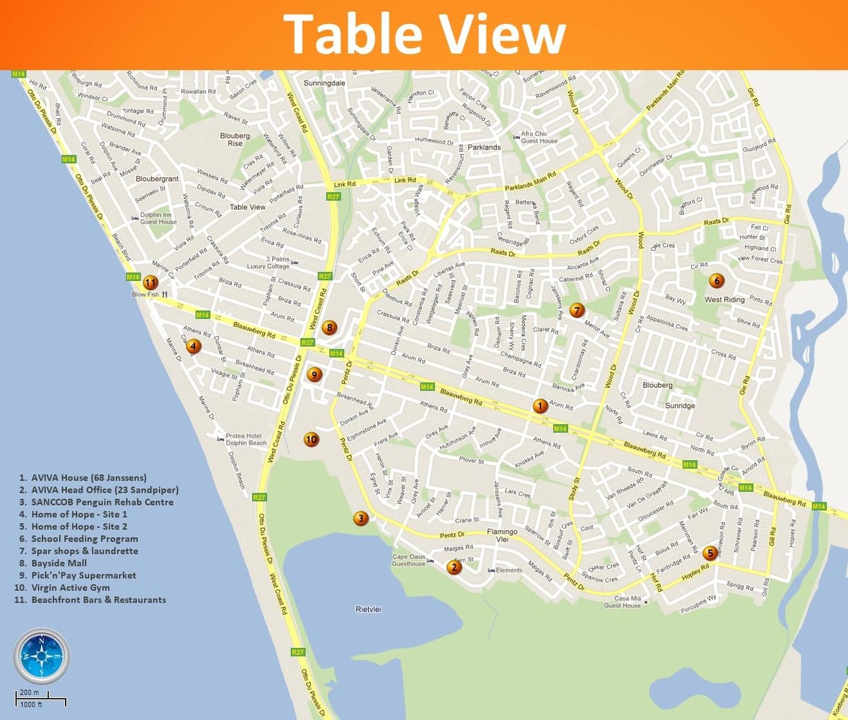 karte tabulu skatīt Cape Town