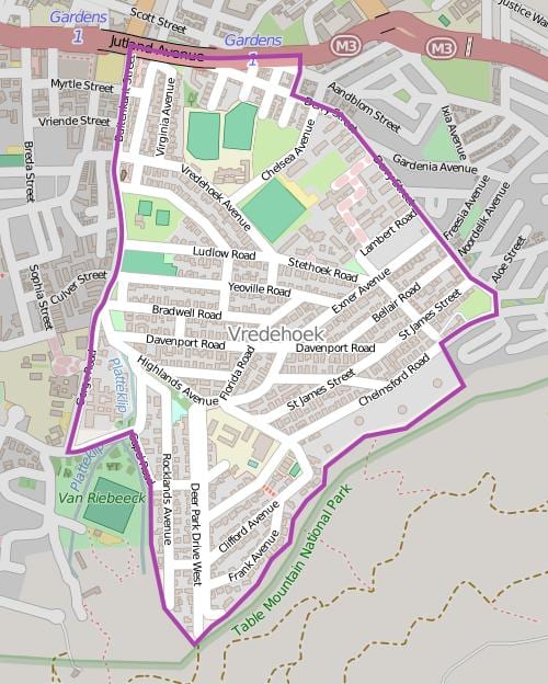 karte vredehoek Cape Town