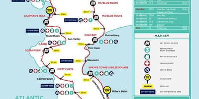 Cape Town velosipēdu karte