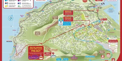 Karte Cape Town city hop on hop off autobusu tūre