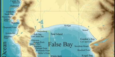 Karte false bay Cape Town