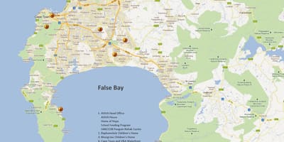 Karte Cape Town & apkārtējo teritoriju