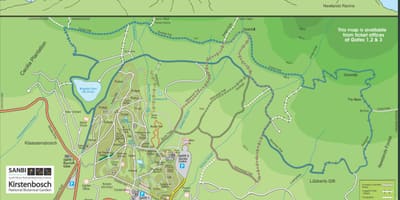 Kirstenbosch botāniskie dārzi karte