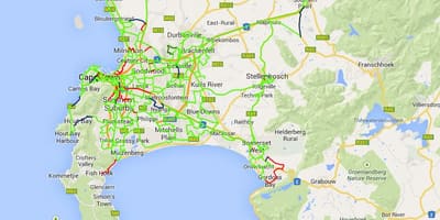Kartes optiskās šķiedras kartes Cape Town